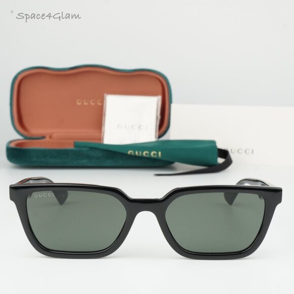 Gucci Women Sunglasses Black Grey Rectangle GG1539S 001 BRAND NEW main image 4